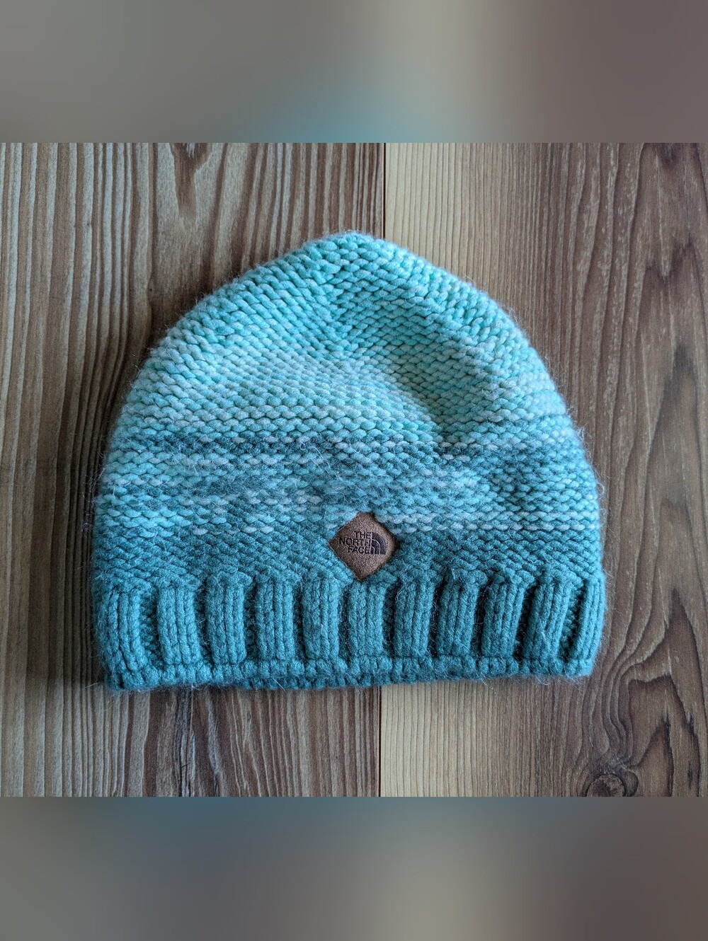 The North Face Teal Blue Chunky Knit Fleece Lined Beanie Unisex Adult One Size
